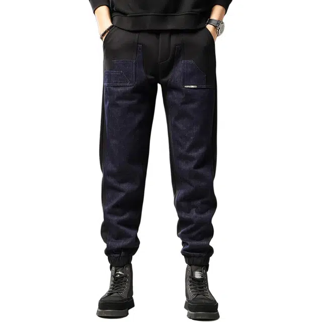 贵色 复古拼接大口袋户外运动宽松休闲工装裤 男女同款