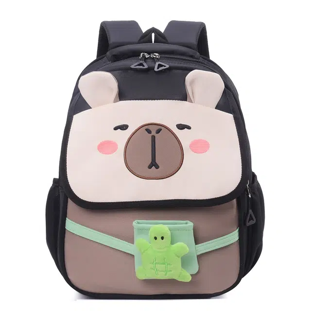 米囹 亮色元素点睛美 轻质上学微复古 日常拼色耐看男女同款 轻盈 双肩包 中号 黑色/粉红色/卡其色/棕色