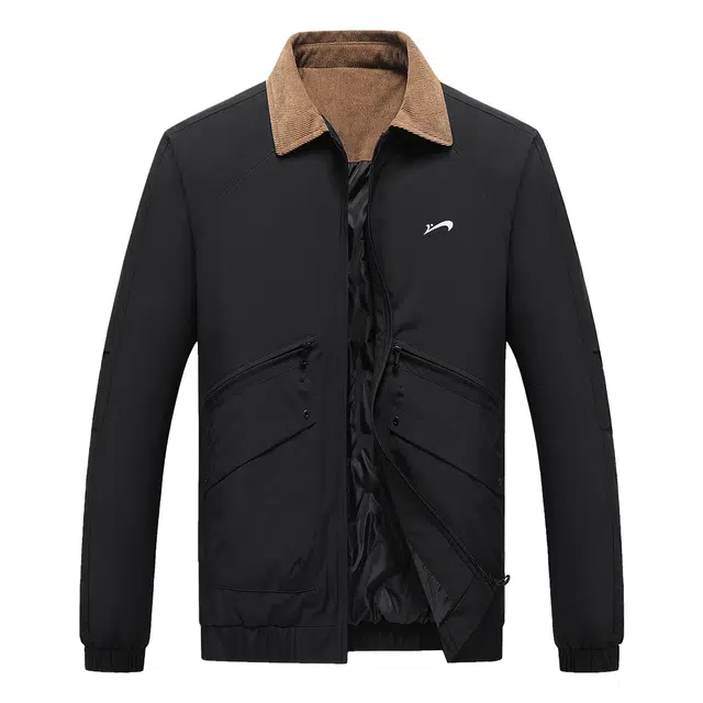 贵人鸟 生活系列 拼接撞色灯芯绒翻领复古百搭休闲保暖棉服外套 男女同款