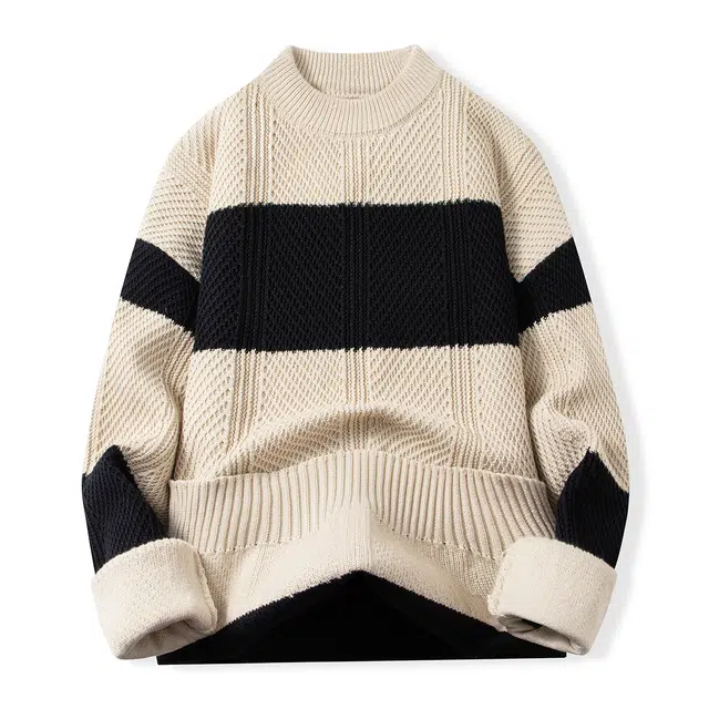 卡丹狄诺 秋冬季男士撞色套头上衣毛衣 男款