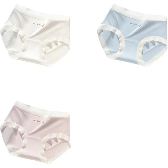 帕兰朵 女士纯棉全棉抗菌裆少女生无痕冰丝中腰裤夏季新款三角内裤 女款