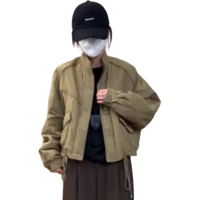 邦固依品 夹棉立领外套女秋冬款小个子宽松休闲保暖夹克棉衣棉服 女款