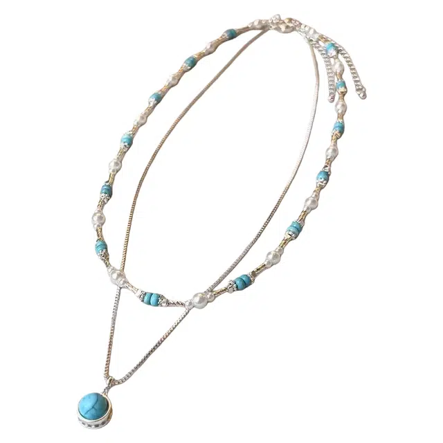 尚先生 双层叠戴轻奢小众串珠高级感毛衣链 淡水珍珠 项链 女款