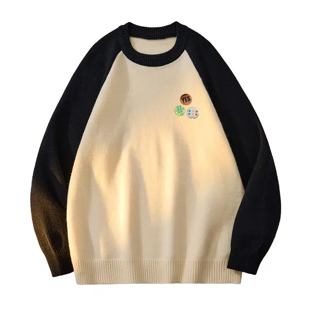 陆与山屿 美式复古慵懒风圆领加厚保暖纯色基础简约款外穿学院风青年帅气落肩宽松休闲百搭内搭针织衫 男女同款