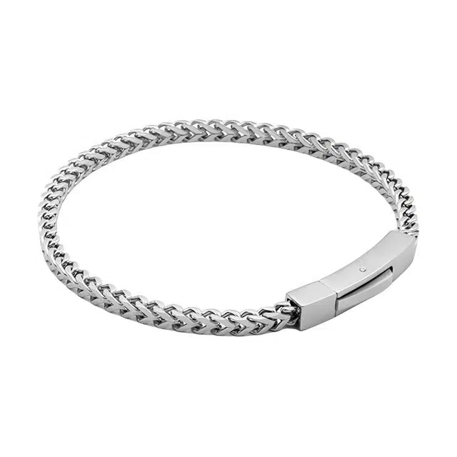 【个性百搭】 极昼 小众简约潮牌方形古巴链素链高级感极简设计 日常时尚通勤 嘻哈冷淡风高街痞帅潮酷手饰 钛钢 手链 男女同款情侣款