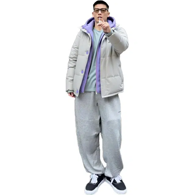 图兰朵 美式情侣时尚连帽假两件舒适开衫外套休闲长袖棉服 男女同款