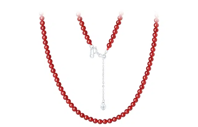 老庙 【好运降临】五行聚财好运上岸 纳福红色转运珠链 新中式小众复古轻奢百搭简约幸运优雅贵气 玛瑙 项链 女款