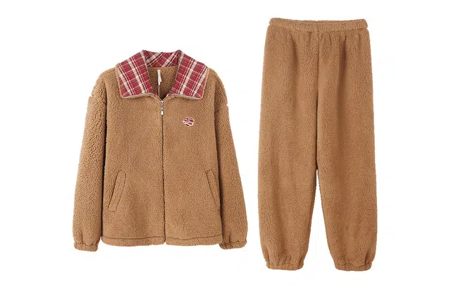 安之伴 经典复古格子加厚休闲家居服睡衣套装 女款