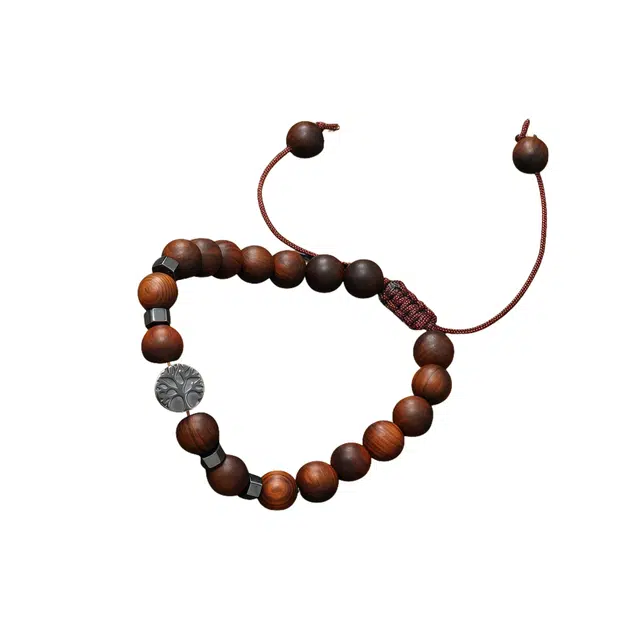 缇克玺 心想事成 考试考研上岸 木质佛珠 可调节 文艺民族风珠串 柴木 手串 男女同款情侣款