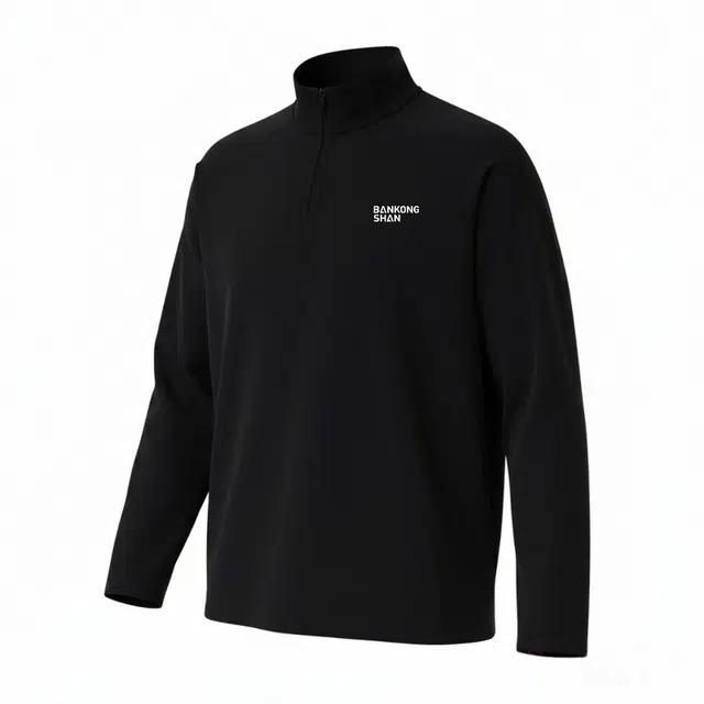 半空山 美式复古高街解构拼接纯色双面德绒加厚半高领小皮标防风条倒三角显肩宽高级肌理感潮流时尚百搭宽松舒适打底衫卫衣 男女同款