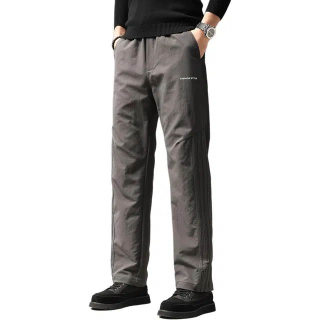 贵色 美式百搭高端直筒潮牌宽松字母印花设计感长裤休闲裤 男女同款