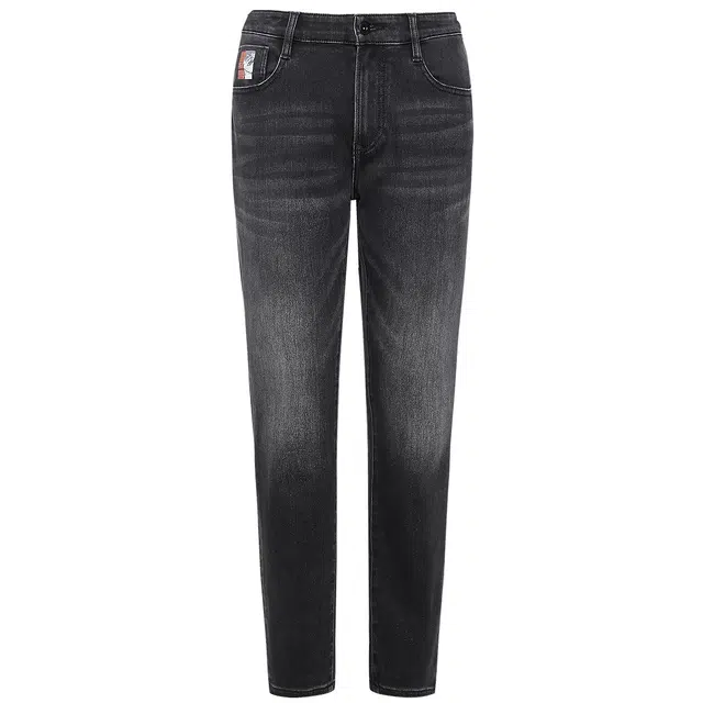 利郎 内里磨毛保暖九分裤水洗磨白中腰舒适牛仔裤 男款