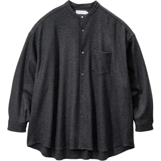 Graphpaper FW25 Wool Smooth Flannel Oversized Band Collar Shirt