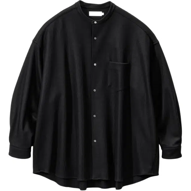 Graphpaper FW25 Wool Smooth Flannel Oversized Band Collar Shirt