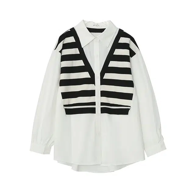 惟友 通勤条纹长袖衬衫 女款