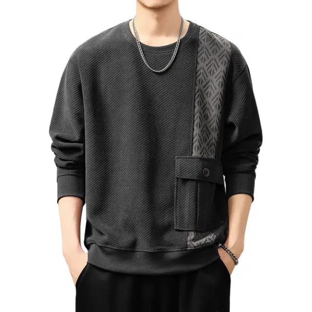 Guise Vintage Jacquard Colorblock Crewneck Sweatshirt