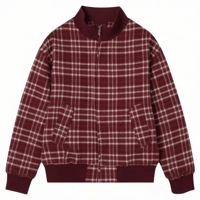 半空山 美式复古格子拼接潮流痞帅短款百搭休闲立领夹克外套 男女同款