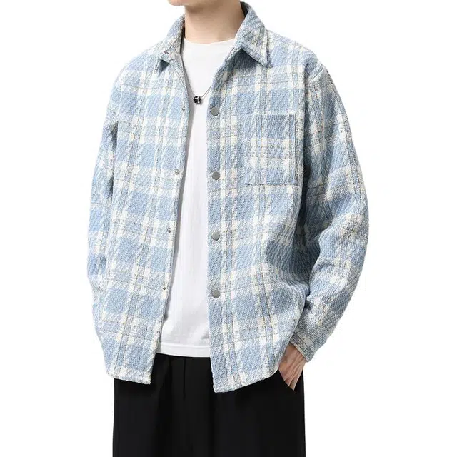 沐诚阳译 美式百搭翻领潮牌街头宽松针织衫 男款