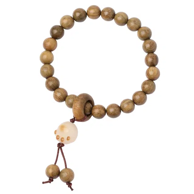 三檀小舍 【好运招财猫】新中式圆珠造型国风小众设计财源滚滚消除负面情绪小清新#好运 国潮高级感 绿檀 木作手串 男女同款情侣款