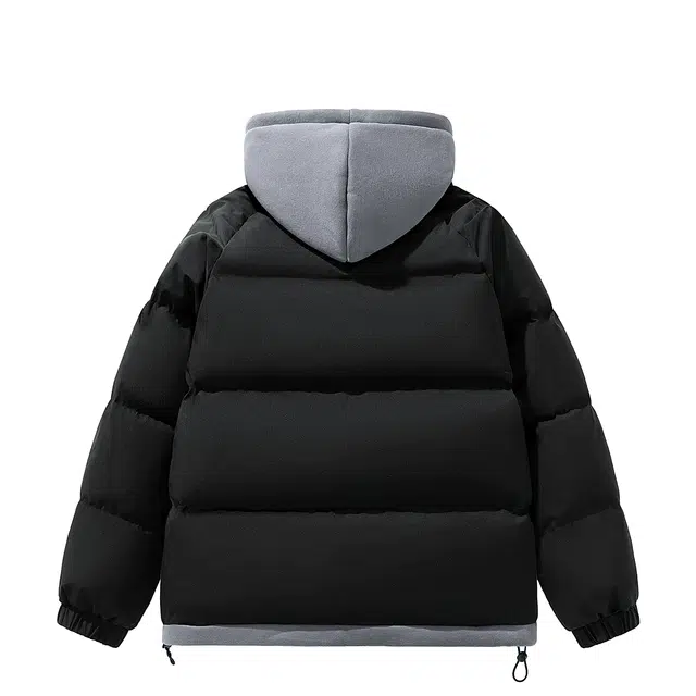 贵人鸟 生活系列 美式复古撞色拼接休闲宽松假两件连帽防风加厚保暖棉服外套 男女同款