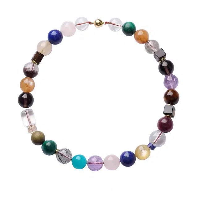 仙园韵 好运连连 招财纳福转运招财小众设计事业运爆棚能量汇聚多宝圆珠款百搭#好运 多色水晶 项链 女款