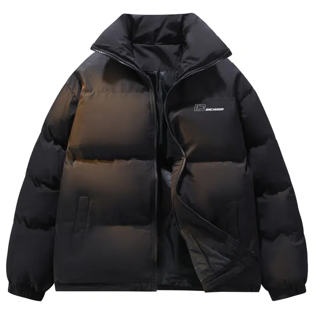 大卫贝肯 美式复古学院风简约字母休闲宽松通勤百搭防风加厚保暖落肩立领棉服 男女同款