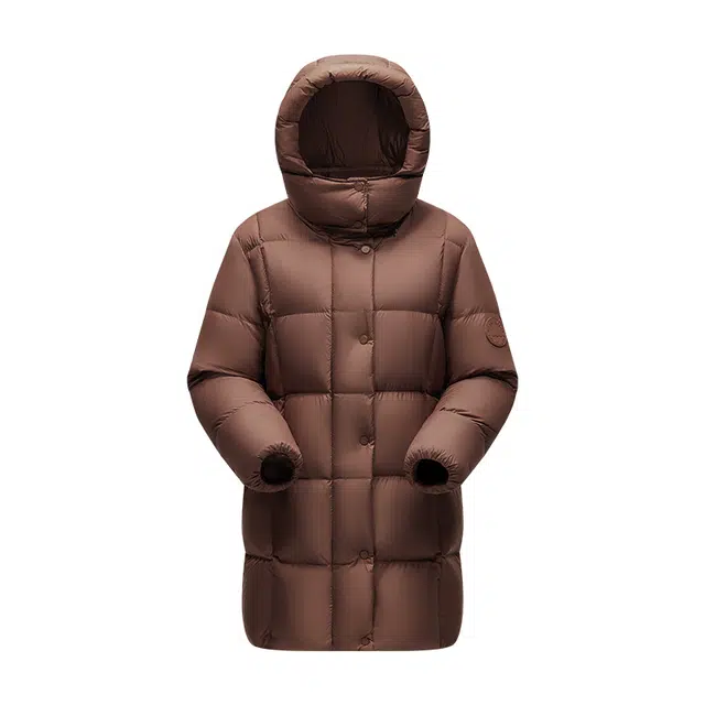 美力城 时尚潮流暖天鹅轻量锁温白鹅绒连帽长袖高级感舒适百搭休闲保暖中长款秋冬羽绒服 男女同款