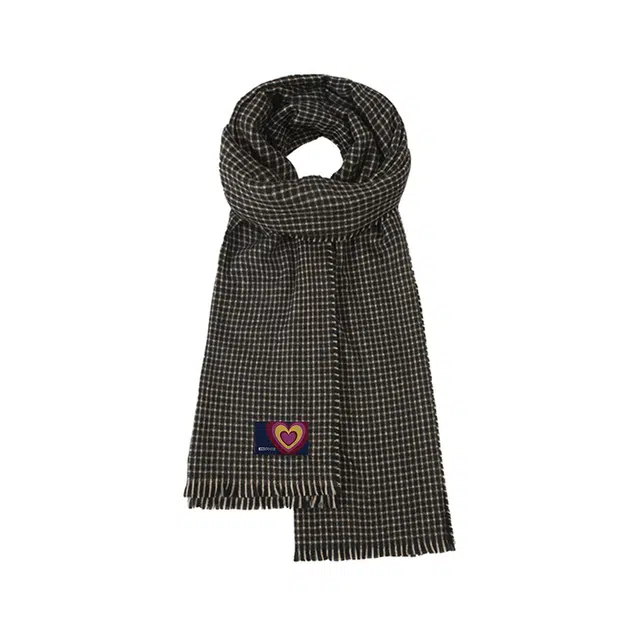 红豆 时尚经典格子图案优雅百搭 涤纶 绒线围巾 男女同款情侣款