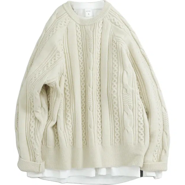 宫奴 日系休闲潮牌复古慵懒百搭宽松麻花圆领套头针织衫 男女同款