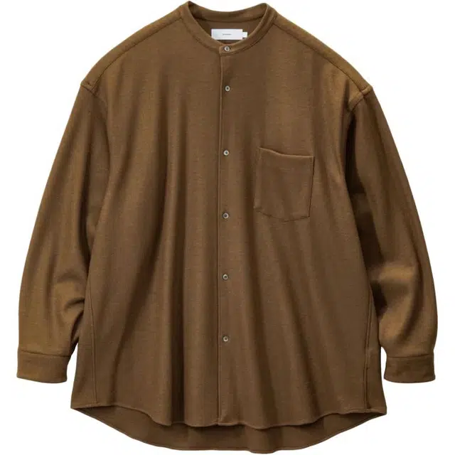 Graphpaper FW25 Wool Smooth Flannel Oversized Band Collar Shirt