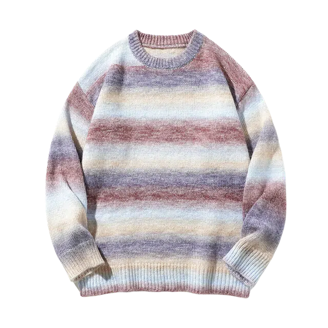 棉基因 渐变清新森系肌理感厚实休闲运动毛衣 男女同款