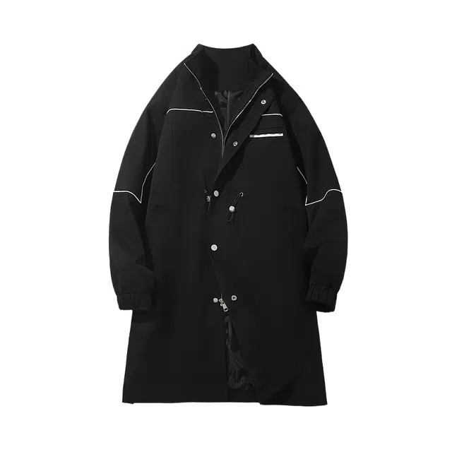 加荣 中长款休闲立领宽松痞帅慵懒英伦风大衣 男女同款