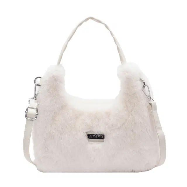 伊曼家 时尚潮流百搭单肩斜挎 毛绒 手提包 常规 女款 多色