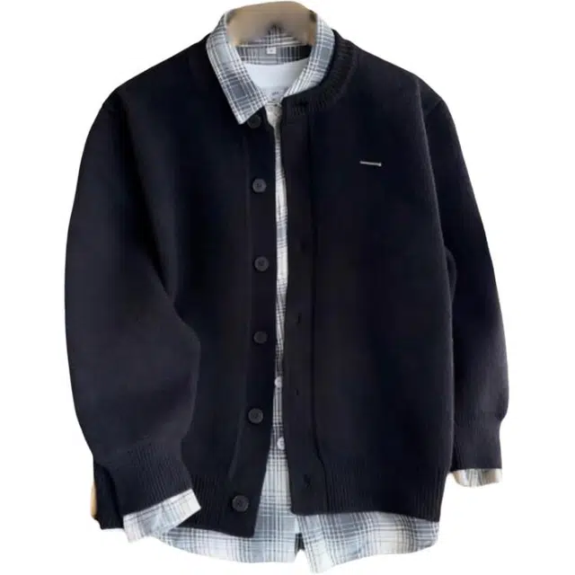 单爵 上衣开衫扣子男士秋冬慵懒高级感外套针织衫 男女同款