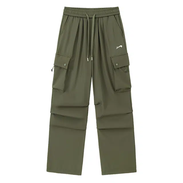 贵人鸟 暖逸系列 宽松机能百搭褶皱工装加绒保暖内里阔腿运动长裤 休闲裤 男女同款