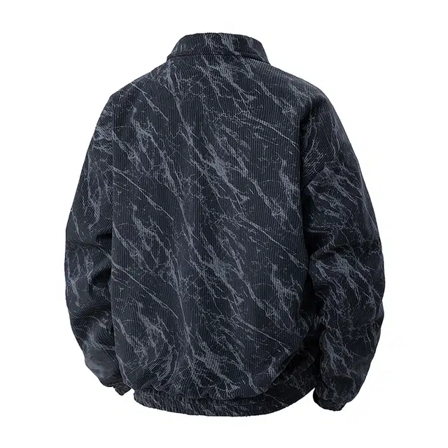 八哥 美式高街基础款经典复古纯色扎染时尚潮流舒适设计感宽松百搭日常通勤简约工装飞行员翻领拉链长袖外套夹克 男女同款