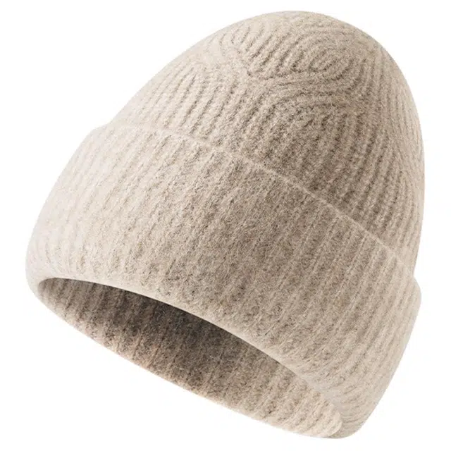 红豆 简约柔软百搭保暖防寒针织 山羊绒 绒线帽 男女同款情侣款