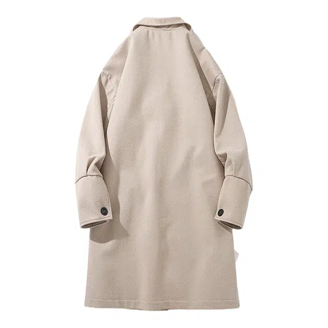 加荣 毛呢秋季高级感痞帅中长款过膝潮牌呢子垂感休闲百搭纯色基础款大衣 男女同款