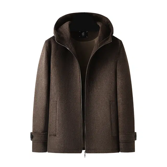 百胜狐 大码男装秋冬胖子加宽松休闲外套面呢大衣 男款