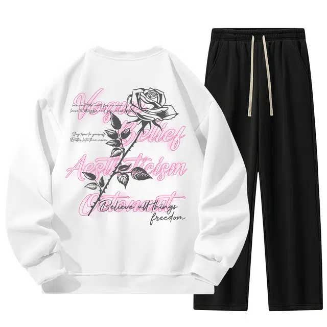 海底小纵队 美式高街百搭潮流休闲运动套装 男女同款