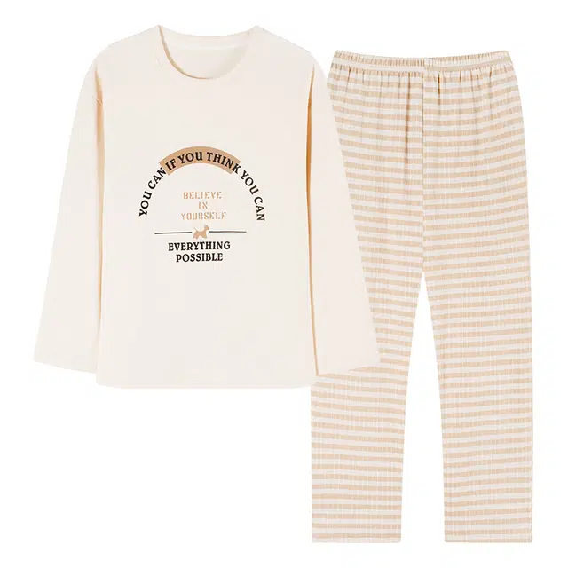 宜而爽 女士德绒舒适简约柔软透气居家休闲时尚百搭保暖套装 女款