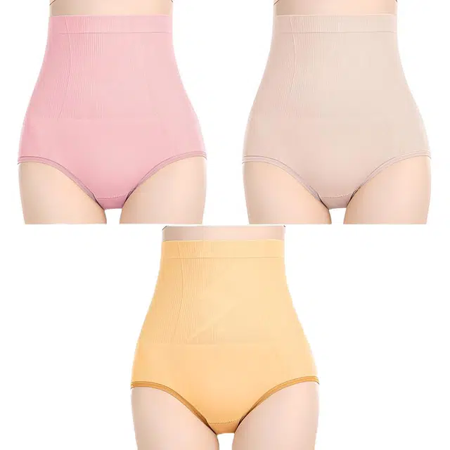 草本初色  高腰收腹暖腹提臀抑菌纯棉抗菌裆无痕隐形防夹臀三角内裤 女款