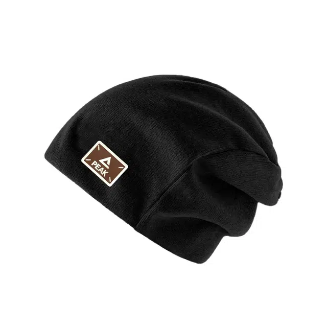 匹克 韩系秋冬显脸小包头堆堆帽  微弹宽松加厚保暖护耳亲肤舒适内里 日常户外出行休闲时尚 聚酯纤维 绒线帽 男女同款情侣款