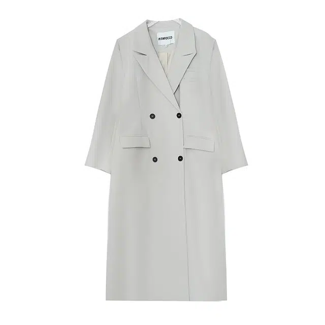 惟友 简约纯色西装领显瘦长袖大衣 女款