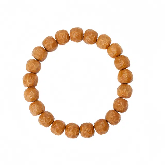 仙园韵 新中式国潮风招财纳福好运连连时尚潮流小众设计手工雕刻磐石 自然无相文玩单圈佛珠桶珠 猴头核桃 手串 男款