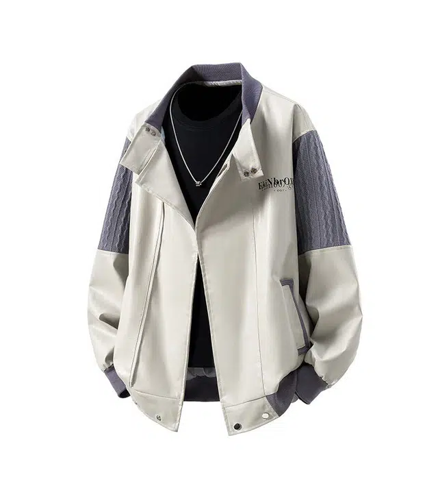 华夏儿女 立体白底肩膀民族风夹克 男女同款