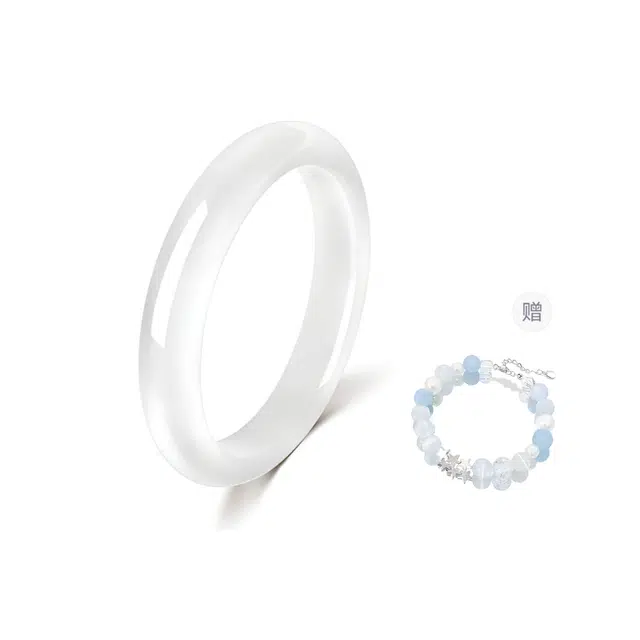 匠锁心玉 白月光 新中式国朝国风 轻奢高级 猫眼石 玉石手镯 女款