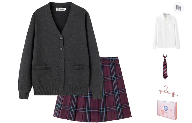 东鲸岁时记 气质百搭长袖上衣优雅清新短裙裙装套装 女款