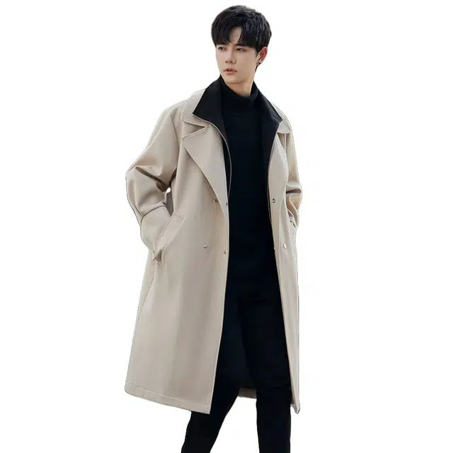 加荣 美式毛呢中长款过膝呢子秋季英伦风雅痞高级感痞帅宽松休闲潮流大衣 男女同款