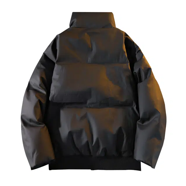 普鲁士多特蒙德 潮牌韩版高级休闲百搭短款皮棉衣简约立领面包服保暖冬季加厚舒适纯色高街外套棉服 男女同款